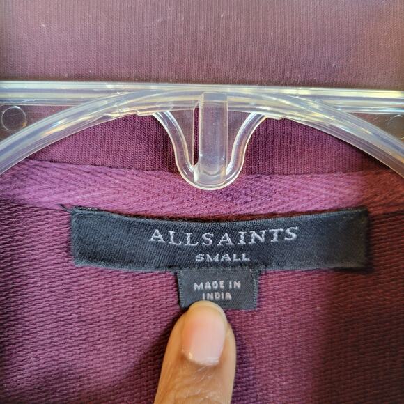 AllSaints Womens Delia Waterfall Open Front Cardigan Womens Size Small Red Cozy - Picture 3 of 8